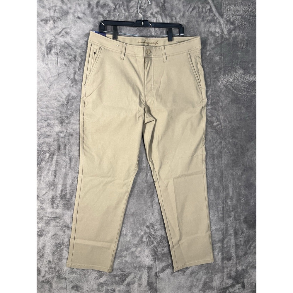 Weatherproof Vintage Mens Tech Pant Khaki Performance Stretch Trousers 36x30